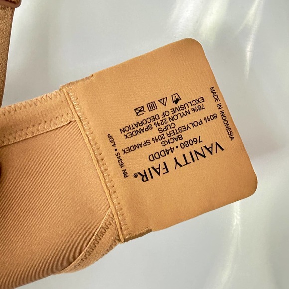 Vanity Fair 6080 Beauty Back Minimizer Bra NEW 44DDD Totally Tan - Picture 5 of 6